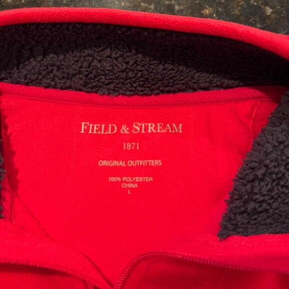 Field & Steam Men's Fleece Vest, Full Zip, Red, Size L - Picture 4 of 4